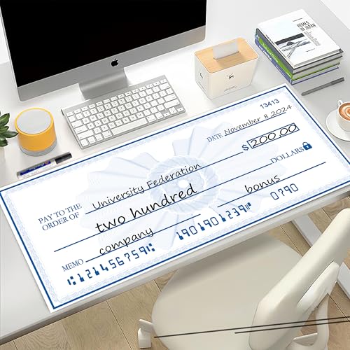 Giant Check (40 x 16 inches) - Big Check for Presentation - Oversized Fake Check Award - Large Check Blank Check - Promotional Check - Big Presentation Checks for Fundraisers, Charity& Donation Events