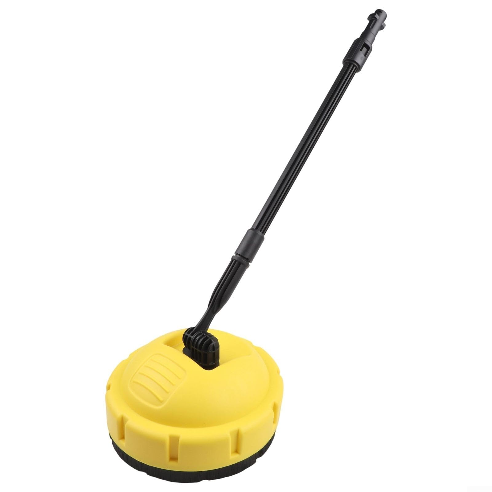 Niceminiwall Brosse rotative pour nettoyeur haute pression - Buse haute pression avec poignée ergonomique, brosse de nettoyage de sol en ABS pour patio, terrasse et allée, jaune/noir