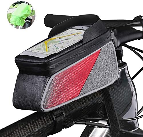 ROTTO Bicycle Bag Bike Frame Bag Top Tube Phone Bags Sensitive Touch Screen Waterproof with Rain Cover