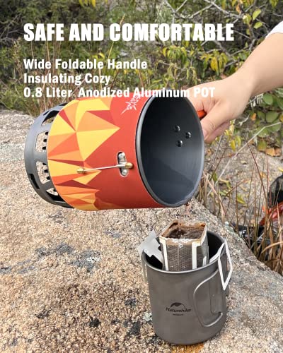 Wild-Wind Star X3 Outdoor Camping And Backpacking Stove Cooking System ( 0.8-1 Liter ) Portable Camping Stove With Piezo Ignition Pot Support-Orange #TOP5
