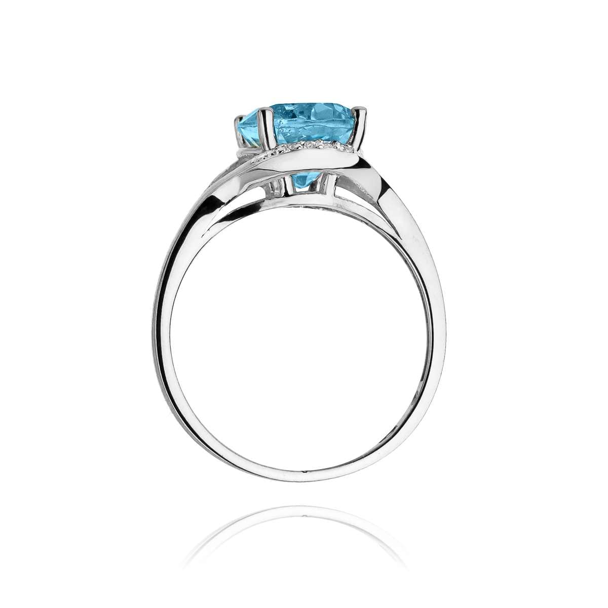 Damen Solitär Versprechen Ring Verlobungsring Damen Ring Gold 585 Echtgold 14k Gold mit natürlichem Diamanten Topas Gemstone - Ringe Frauen - Hochwertiges Geschenk