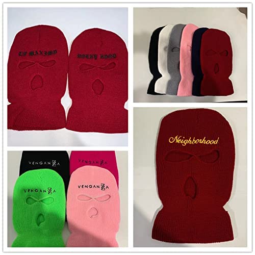 Kstomize Personalized Customize Beanie Balaclava Mask, Women Men Winter Masked Ski Cycling Hat With Embroidery Letters Text Name Logo Black, One Size-Medium #TOP3