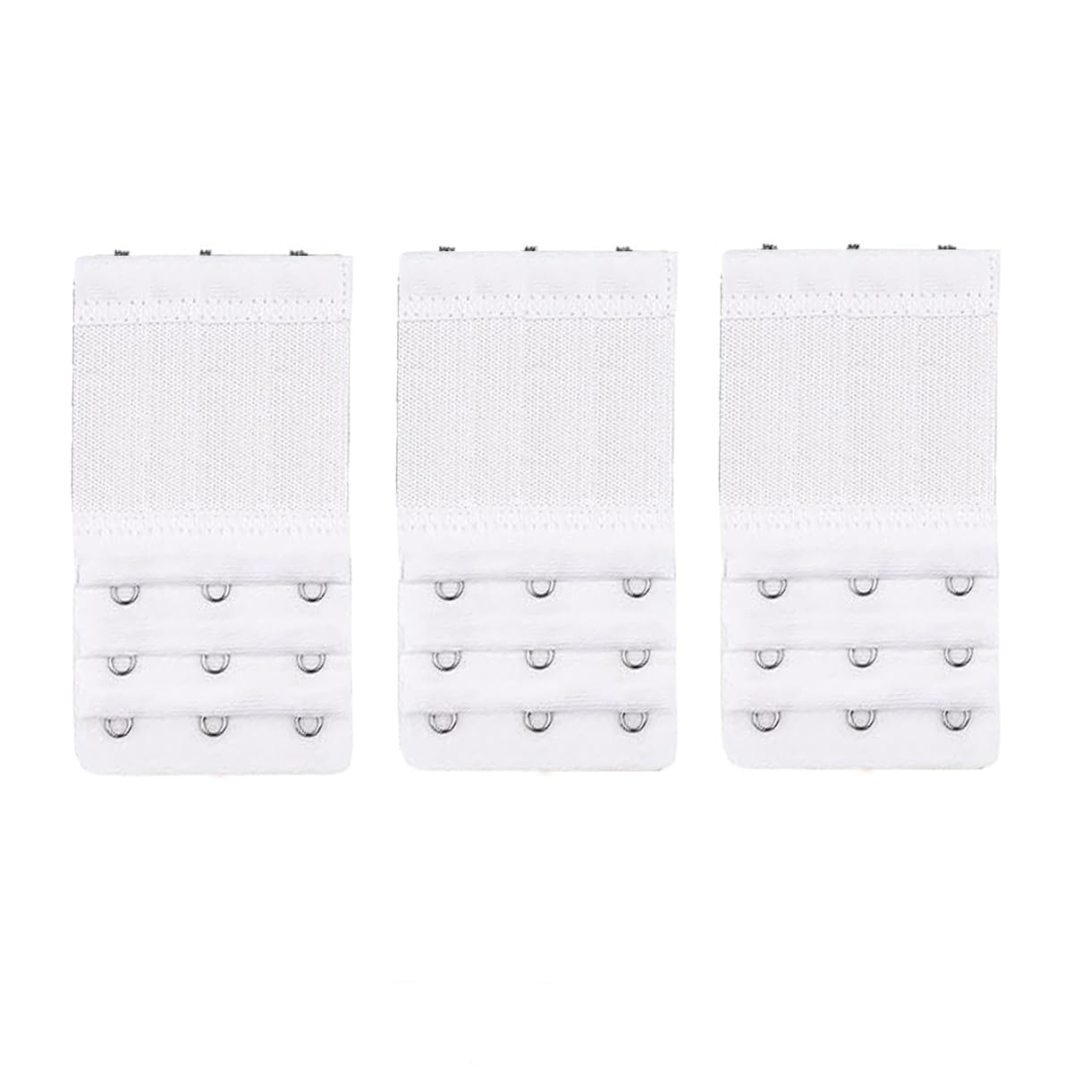 prime cart Women's Bra Extenders Soft Comfortable Stretchy Bra Extension Plus Size Elastic Strap Band Extender for Women Hook Bra Strap Extender Bra Extenders (3 PIECES (3 HOOK 3 RAW), WHITE)-picture-15