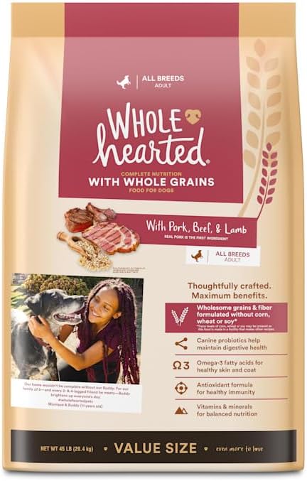WholeHearted by Petco Whole Grains with Pork Beef & Lamb Dry Dog Food 45 lbs.