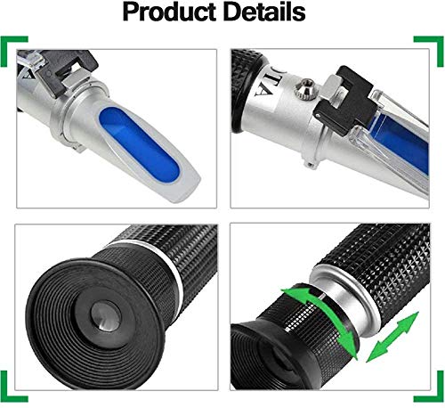 Abuycs Salinity Refractometer For Seawater And Marine Fishkeeping Aquarium, Saltwater Tester Hydrometer, Dual Sacle 0-100Ppt & 1.000-1.070 Specific Gravity With Atc Automatic Temperature Compensation #TOP4