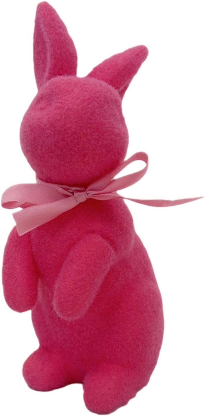 Flocked Figure with Bow, Balcony Table Decoration, pink