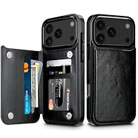 Coolden for iPhone 17 Pro Max Case Wallet with Card Holder Shockproof Flip Folio Soft PU Leather Magnetic Closure Heavy Duty Durable Protective Cases Cover for iPhone 17 Pro Max Phone Case (Black)