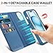 TUCCH Case Wallet for iPhone 15, Removable 2-in-1 Kickstand RFID Blocking 4 Card Slot Wireless Charging Protective Case, PU Leather Magnetic Detachable Folio Compatible with iPhone 15 6.1