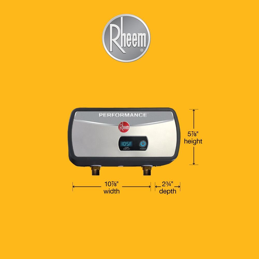 Rheem RETEX-06 6 kW 1.0 GPM Point-Of-Use Electric Tankless Water Heater -  Amazon.com