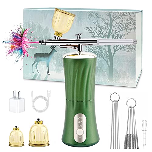Daakro 2024 Upgrade Kabellose Airbrush Set 30PSI Tragbares Handheld Schnurloses Mini USB...