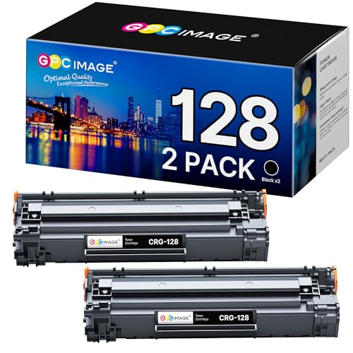 GPC Image Compatible 128 Toner Cartridges Replacement for Canon 128 CRG128 Black Toner to Use with ImageCLASS LBP6230DW D530 D550 MF4770N MF4890DW MF4880DW MF4570DN Faxphone L100 L190 (Black, 2-Pack)