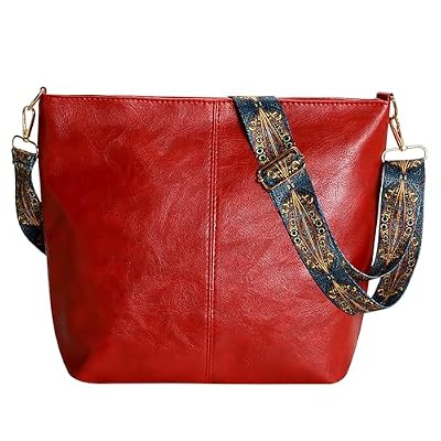 Namenand Borsa a Tracolla da Donna, Borsello a Mano PU Pelle Messenger Crossbody Bag, Borsa Tracolla Grande con Cinghie Regolabili Staccabili per Shopping Lavoro Viaggio Festa - Rosso