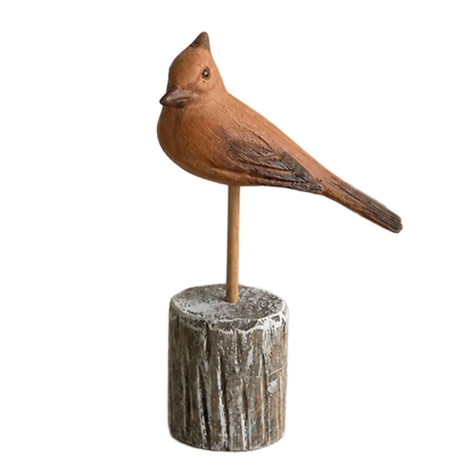 PANGBOER Coastal Theme Wooden Bird Figurine Elegant Mediterranean Styles Miniature Bird Statue Collectible Ornament for Home Decors Wooden Animal Figurines