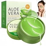 Aloe Vera Under Eye Patches, 60 Pcs (30 Pairs) Cooling Gel Eye Masks for Dark Circles, Puffy Eyes & Wrinkles with Pure Aloe Extract,Hydration & Firming,Skincare Gifts for Women