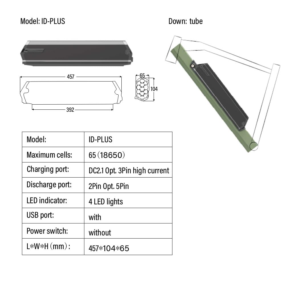Batterie per Biciclette Elettriche 48V 13Ah, Adatto per bici elettrica modello Reention Dorado Plus NCM/Mosca Yukon750 DLG, con BMS e Caricabatterie