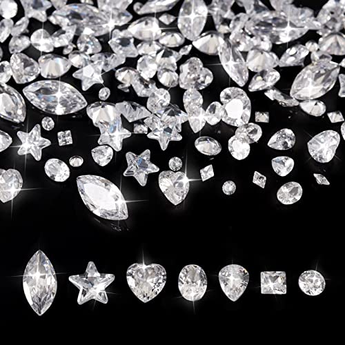 Craftdady 130Pcs Clear Cubic Zirconia Cabochons Faceted Square Oval Heart Diamond Teardrop CZ Rhinestone Cabochons For Jewellery Repairing Making - Image 2