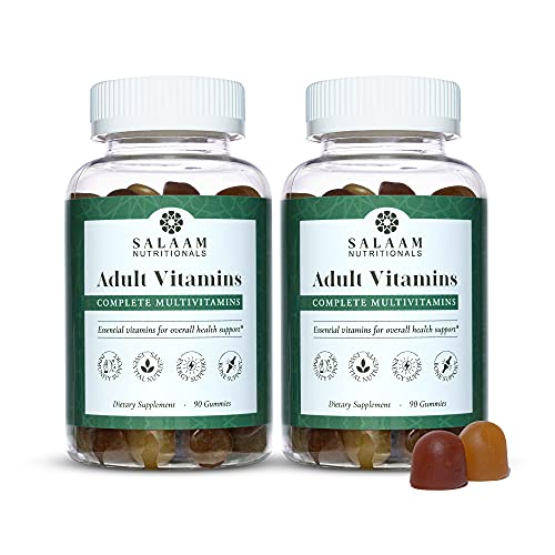 Salaam Nutritionals - Adult Multivitamins, Vitamin Gummies for Women and Men, Multivitamins for Adults with 11 Essential Vitamins and Minerals, 90 Count, 2 Packs Salaam Nutritionals - Adult Multivitamins, Vitamin Gummies for Women and Men, Multivitamins for Adults with 11 Essential Vitamins and Minerals, 90 Count, 2 Packs