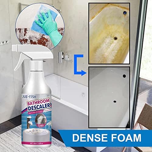 Bathroom Descaler Spray, Bubble Cleaner,Stubborn Stains Cleaner, 60ml,Shower Glass Cleaner Spray Limescale Remover Foam Spray for All Purpose Stain Remover (1PCS)
