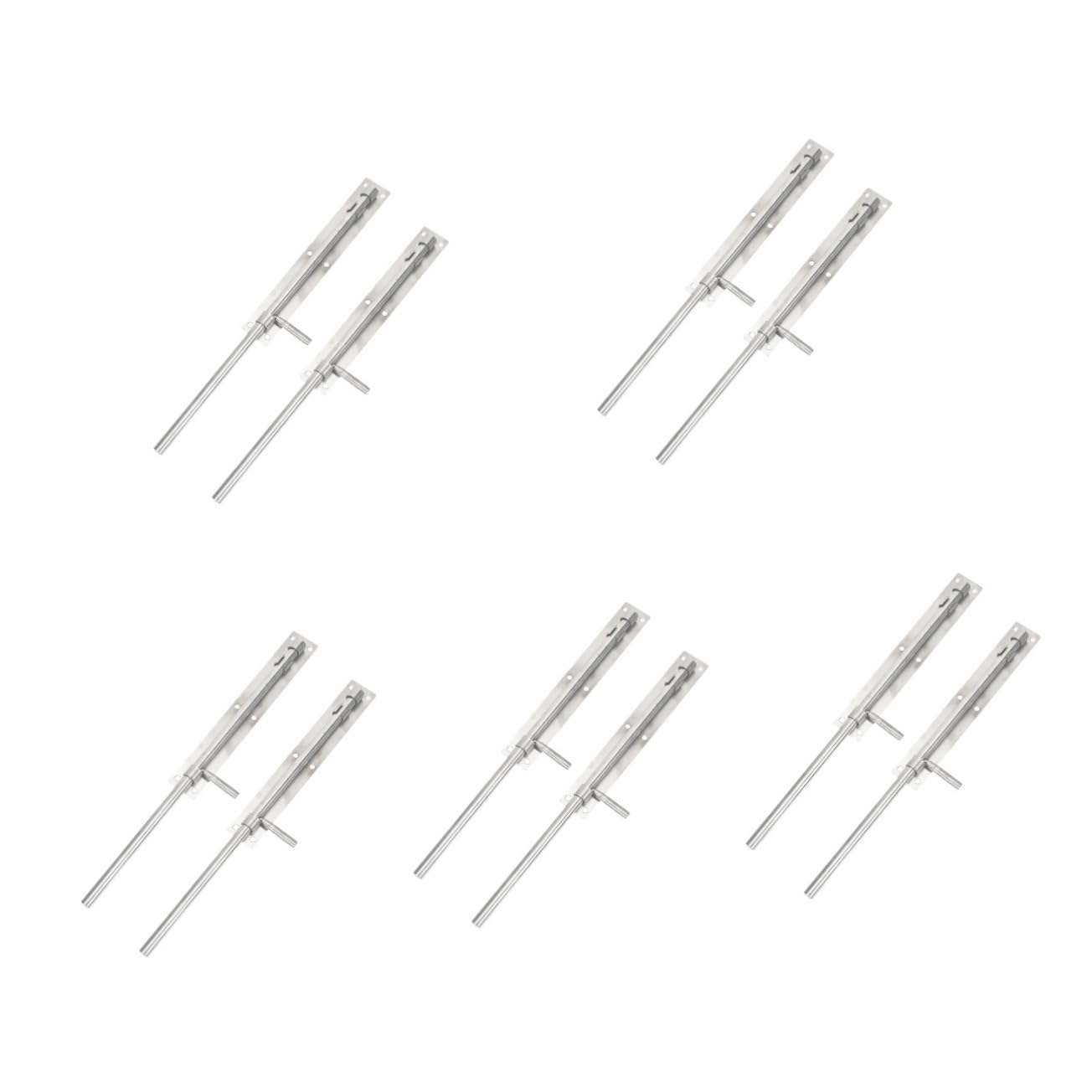 Operitacx 5 Set Bulloni Di Porta in Acciaio Inossidabile Addensato Sicurezza Francese Litch Del Cancello Fienile Chiavistello Serratura Della Porta-finestra Per Porte Argento 2 Pezzi*5