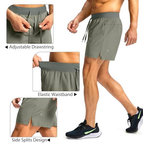 Image of Soothfeel Men's Running Shorts with Zipper Pockets 9 inch / 7 inch / 5 inch Quick Dry Eight Basketball Gym Workout Athletic Shorts