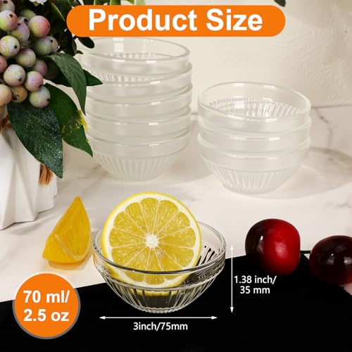 Set de 50 tazones pequeños de vidrio 3 pulg aptos para lavaplatos miniatura 2