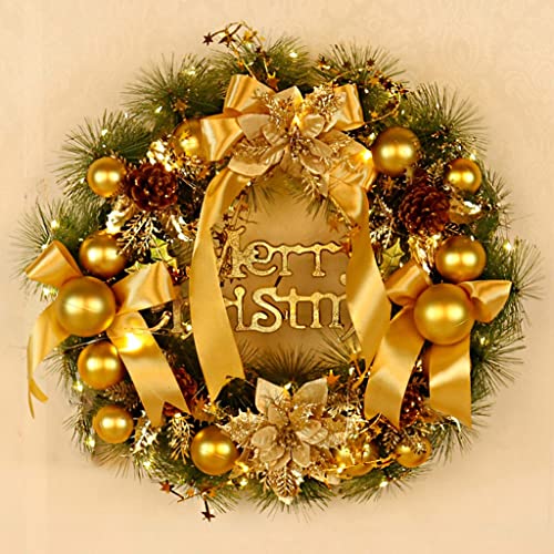Couronne de Noël sans fil à piles pour porte sans prise