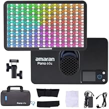 Amaran Pano 60C RGBWW Video Panel Light,Color Temperature 2500K-7500K,60W,CCT 2,300K-10,000K,12 Lighting Efects,App Control,Support USB-C PD,with Softboxes and Carrying Case Amaran Pano 60c
