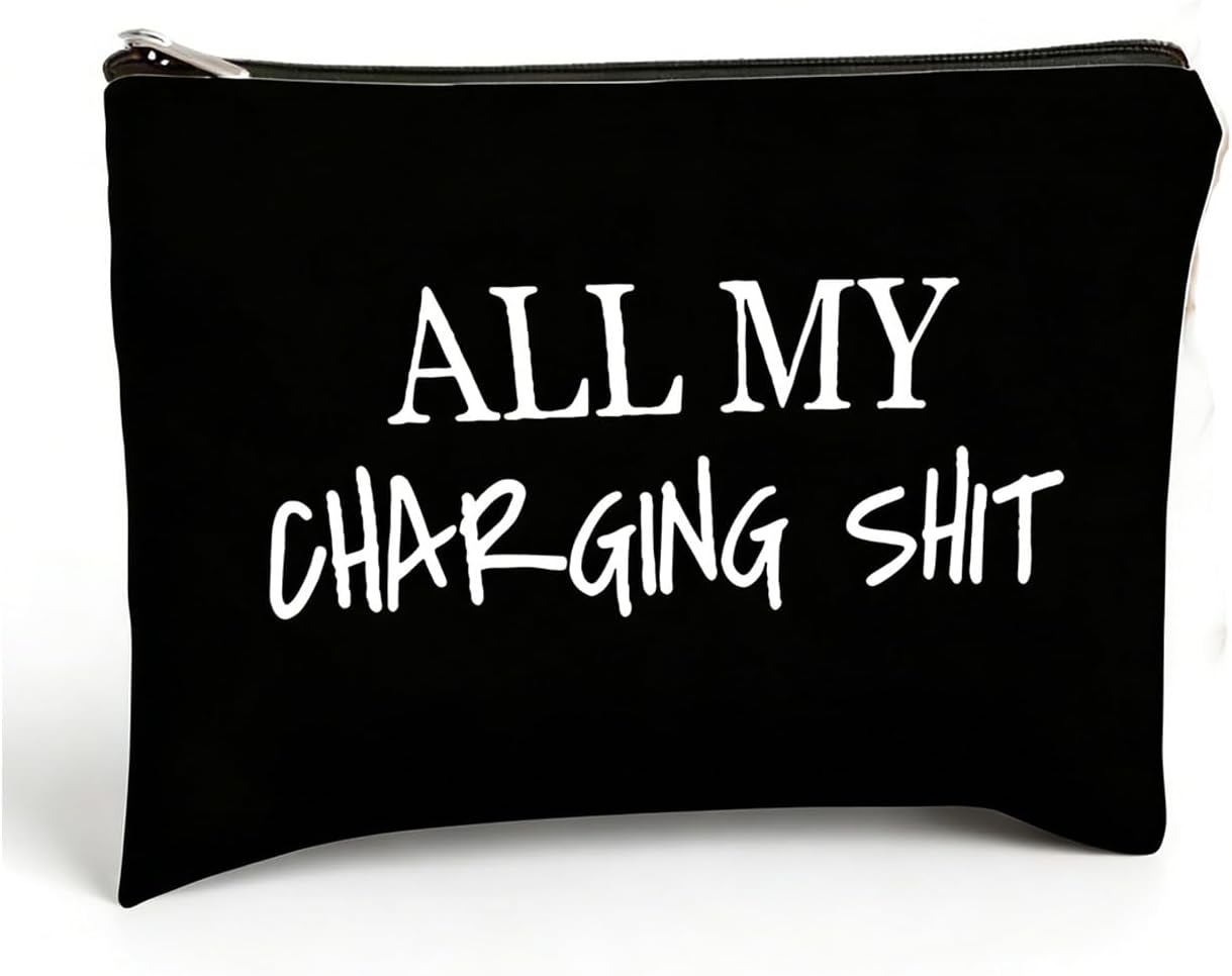 Charger Organizer Bag for Travel Toiletry Accessories All My Charging Cosmetic Organizer Pouch Charger Cable Storage Bag with Zipper Small Accessory Pouch for Daughter Son Christmas Birthday Gifts