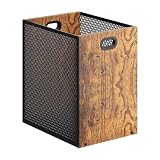 Uptyia Papelera de Oficina de Metal y Madera con Asa