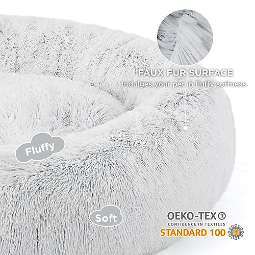 image for Bedsure Calming Dog Bed for Large Dogs - Donut Washable Large Pet Bed,