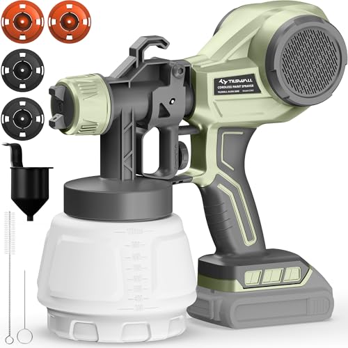 Tilswall Cordless Paint Sprayer for Dewalt 20V Battery,100 Din/s Viscosity,1.5lb Ultra-Lightweight Electric Spray Paint Gun for House Painting,Furnitu
