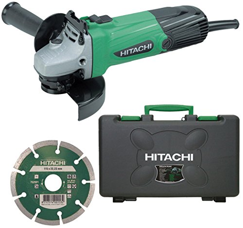 Hitatchi Power Tools HITG12SSCDL 110 V 115 mm Grinder Plus Blade with Case - Green