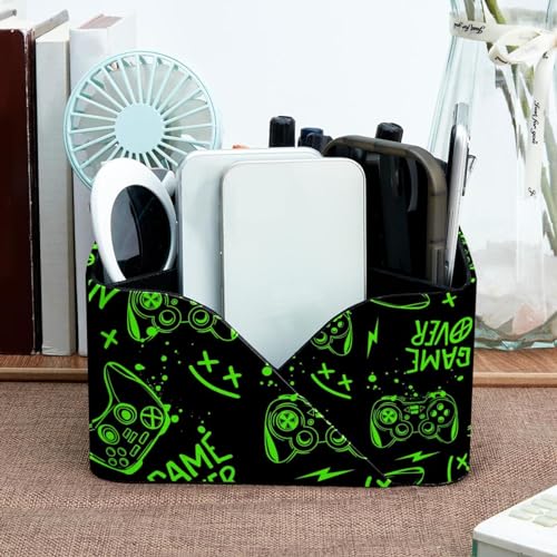 Organiseur de bureau vert à 4 compartiments et pot à stylos - 7