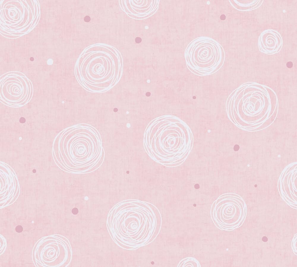 A.S. Création Lilly & Luis 771392 Non-Woven Wallpaper Circles 10.05 m x 0.53 m – Pink White – Wallpaper Dots