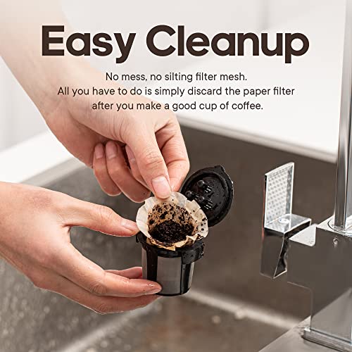 100 Disposable Coffee Filters - Keurig Paper Filters For K Cup - Fits Keurig Brewers, K Supreme, K Slim And Ninja Reusable K-Cup Coffee Pods - Single Serve Filter, Sediment-Free, White #TOP3