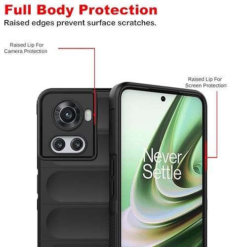 Image of Back Cover for OnePlus 10R 5G | Full Camera Protection | Liquid Silicon Case | Flexible Bumper Case for OnePlus 10R 5G (Black)