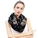 Lina & Lily Sugar Skull Print Women's Infinity Scarf (Black)