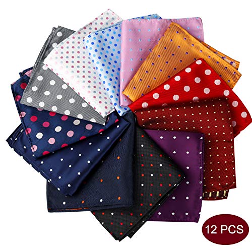 Jeatonge Pocket Square For Men Assorted 12 Pack (Style 01)