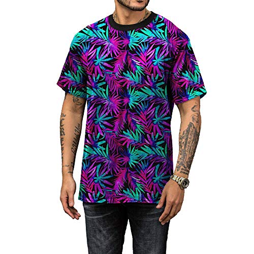Camiseta Coqueiros Neon Psy Cores Vivas