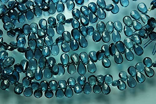 Topaze London Blue AAA en poires facettées pour vos créations joaillières haut de gamme