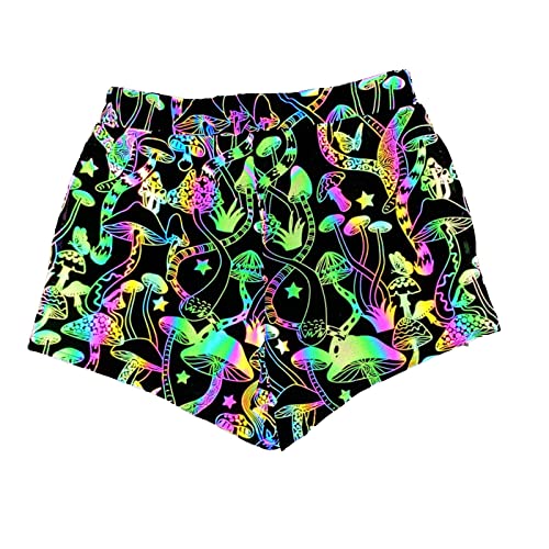 My Sky Men Reflective Shorts Sports Elastic Waist Running Shorts Shiny Bottoms #TOP1