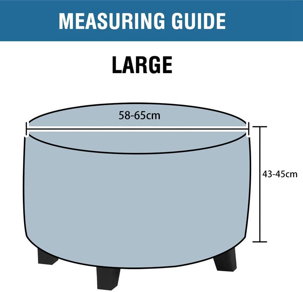 Housse Extensible Pour Pouf Rond - Jacquard, Lavable, Antidérapante, Tailles M/L/XL