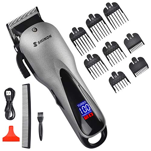 Hair Clipper for Men, WeluvFit Beard Trimmer, 2-Speed Hair Cutting Kit with USB Charger, LED Display for Men, Babies, Pets Cutting and Grooming