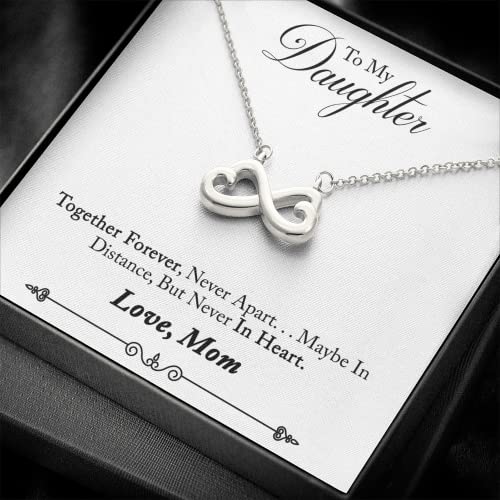 Fg Family Gift Mall Birthday Gifts For Daughter Necklace, Father Daughter Gifts From Mom, Gifts For Daughter From Dad, Daughter Necklaces From Mom, Daughter Jewelry From Dad, To My Badass Daughter Crown Necklace (Standard Box, In Heart Infinity) #TOP2