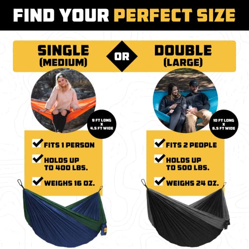 Wise Owl Outfitters Camping Hammock – 500lbs Portable Hammock with Tree Straps - Travel, Backpacking, Hiking, Outdoors Camping Gear - Single or Double by Wise Owl Outfitters - Image 2
