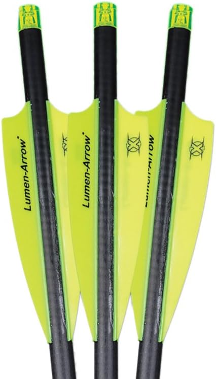 Lumenok Lumen-Arrow 20-Inch Carbon Bolts with Flat Bolt End (3-Pack), Green