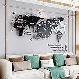 ❤️ Diseño de decoración: este reloj de pared con mapa del mundo agrega colores únicos a tu vida, lo que hace que se vea genial en las paredes de la sala de estar, el dormitorio, la cocina, etc. es la mejor decoración para combinar y mejorar el estilo de toda la casa.