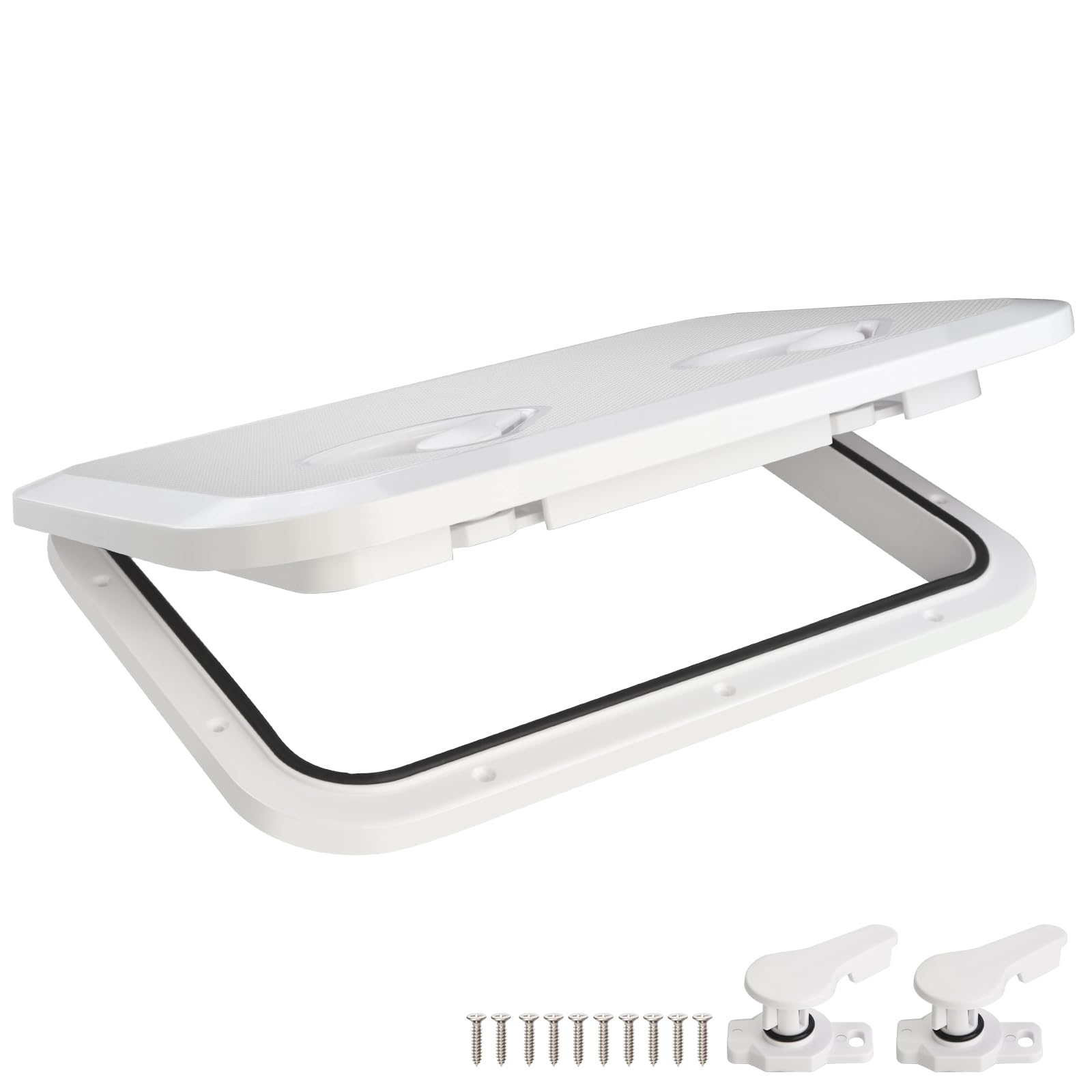 Marine Boat Hatch Deck Cover Lid,Marine Deck Access Hatch & Lid,Black Rectangle Boat Access Door for Bass/John/Fishing/Skiff/Sailboat/Yacht,Waterproof Cover Easy to Install