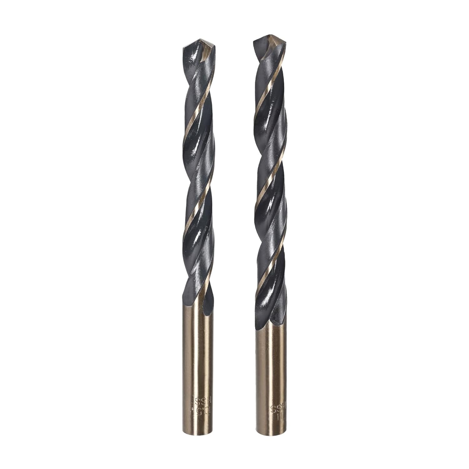 uxcell Drill Bits Set, Titanium Nitride Coated High Speed Steel 4341