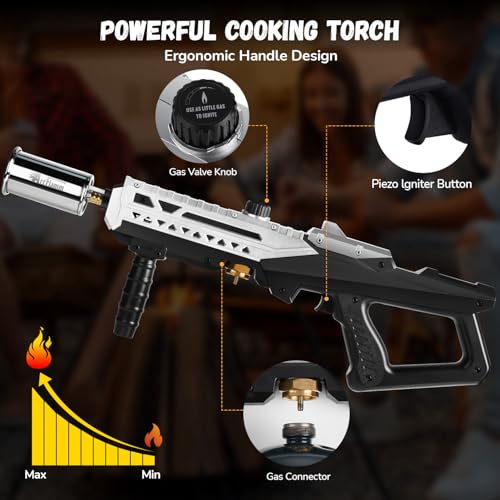 ARTFLAMM Chalumeau puissant pour gril | Chalumeau au propane, lance-flammes réglable | Chalumeau pour barbecue, camping, allume-charbon et démarreur de feu – vue 2